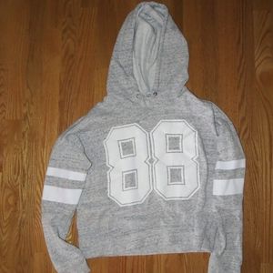 gray sweatshirt. (kinda cropped)